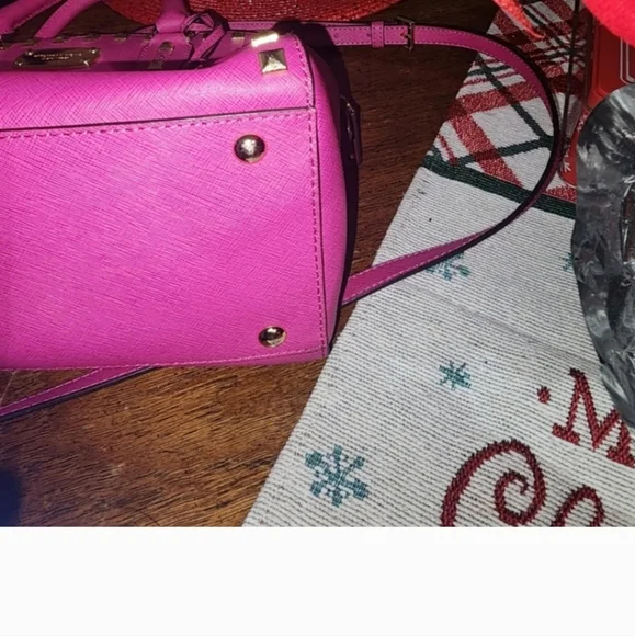 Michael Kors Jet Set Travel Saffiano Studded Satchel - Picture 8 of 13